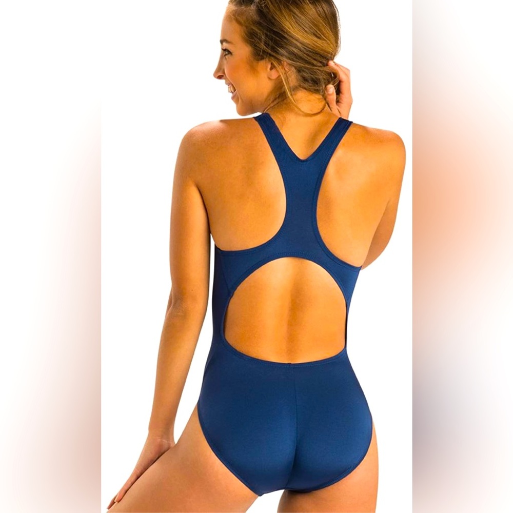 NWT dolfin one piece sports back swimsuit navy blue